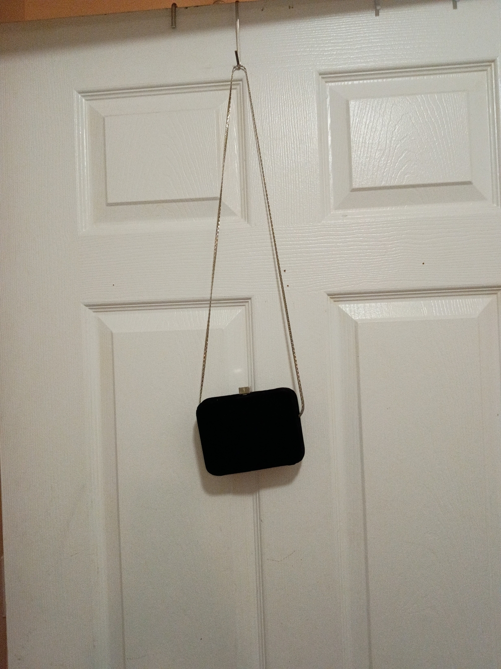 Enzo Angiolini Black Velvet Chain Strap Clutch